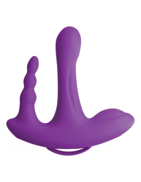 Вибратор тройной &quot;3Some Rock N&#039;Ride&quot; на дистанционном управлении, фиолетовый 