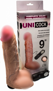 Насадка на страпон &quot;Uni Cock 9&quot; реалистичная, с вибрацией
