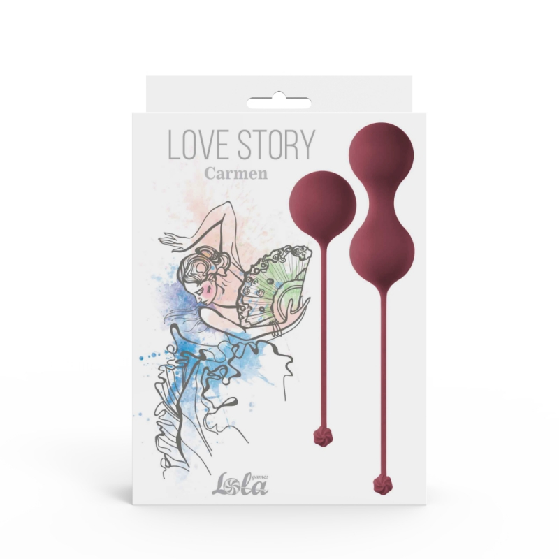 Набор вагинальных шариков "Love Story Carmen" бордовые 