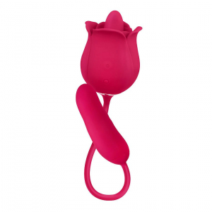 Вибратор - стимулятор 2 в 1 "S-Hande Rose Pro 8" красный